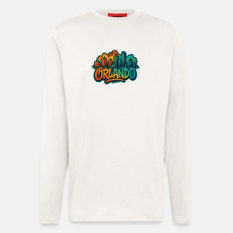 Orlando Graffiti Skyline - Langarmshirt - made by SPREAD  - OFF WHITE