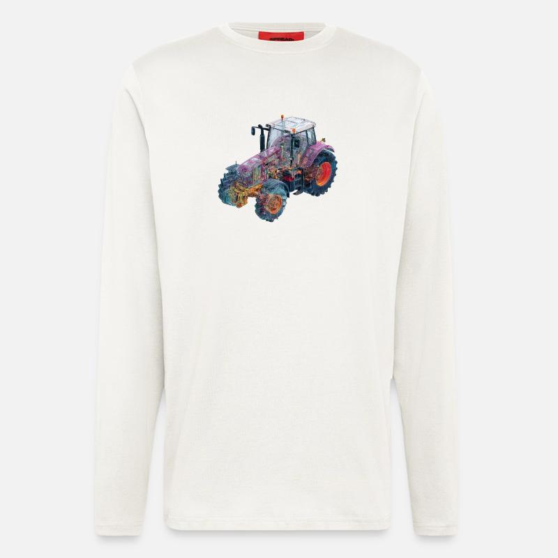 CAD-Röntgen-Traktor Farbenspiel Illustration - Langarmshirt - made by SPREAD - OFF WHITE