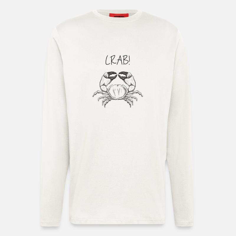 Nautic Design Krabbe Linie Kunst Silhouette - Langarmshirt - made by SPREAD  - OFF WHITE