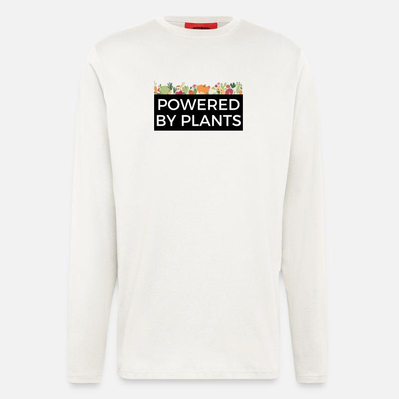 Powered by Plants Tee Design Veggie - Langarmshirt - made by SPREAD  - OFF WHITE