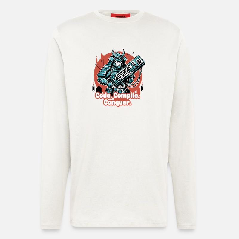 Code Battle Samurai with Keyboard - Longsleeve - made by SPREAD  - OFF WHITE