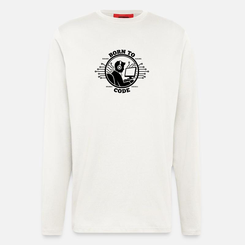 Coder Born to Code Programmer - Longsleeve - made by SPREAD  - OFF WHITE