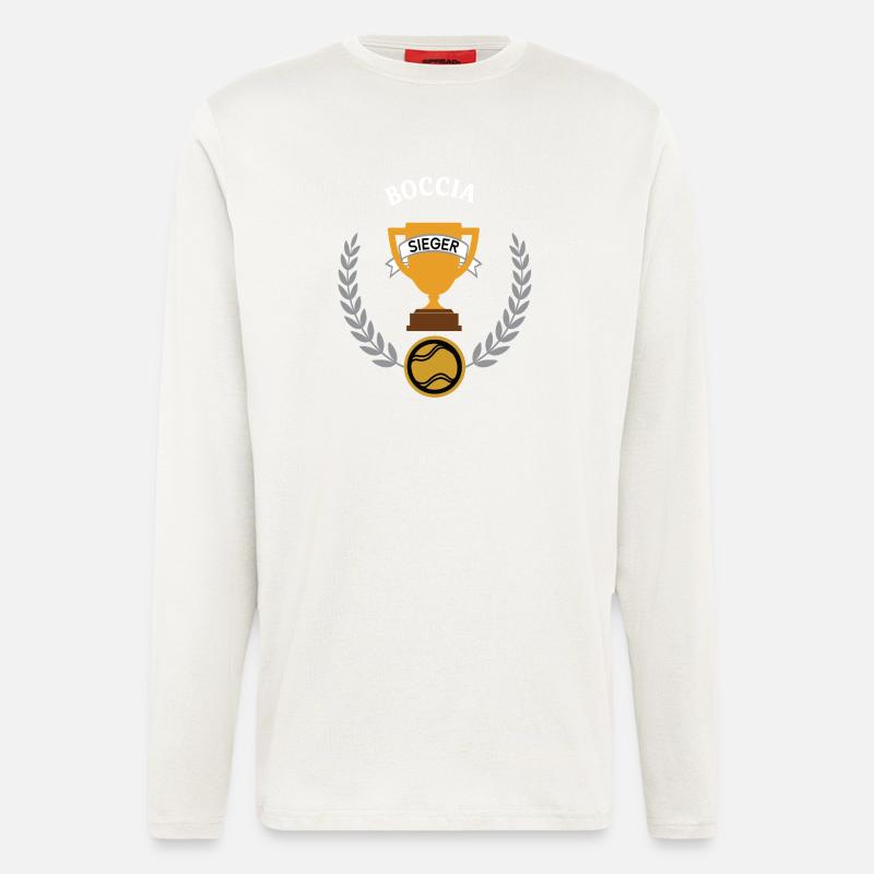Boccia Sieger Gewinner Turnier Meisterschaft - Langarmshirt - made by SPREAD - OFF WHITE