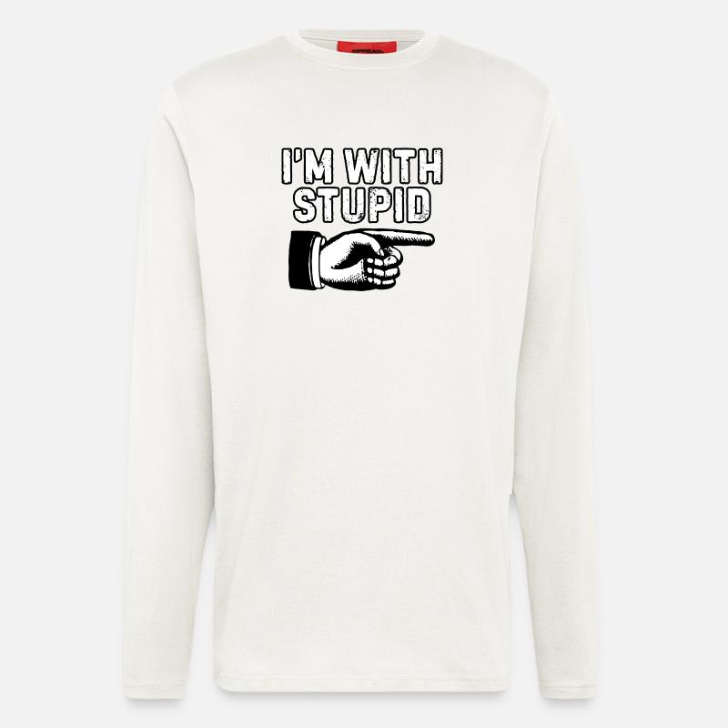 Ich bin mit dummem Zeigefinger - Langarmshirt - made by SPREAD  - OFF WHITE