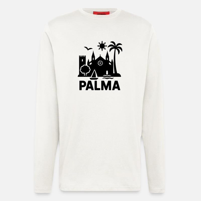 palma silhouette mallorca - Langarmshirt - made by SPREAD  - OFF WHITE