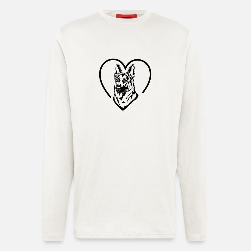 Deutscher Schäferhund Illustration - Langarmshirt - made by SPREAD  - OFF WHITE