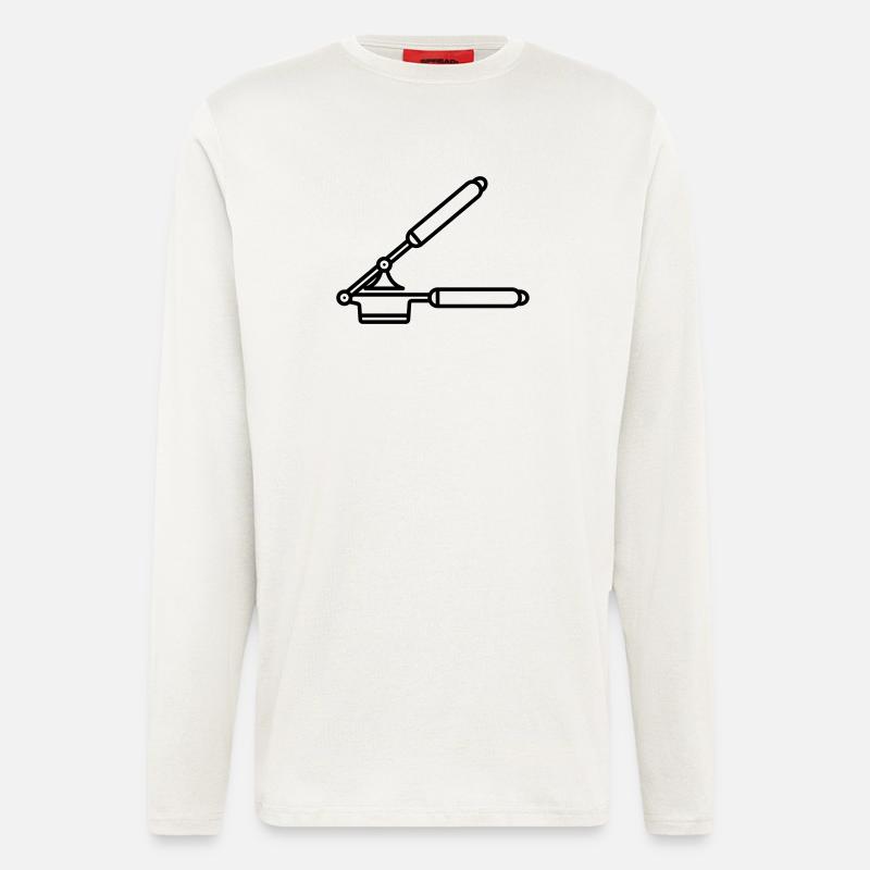  Knoblauch Presse oder Spätzle Presse - Langarmshirt - made by SPREAD  - OFF WHITE