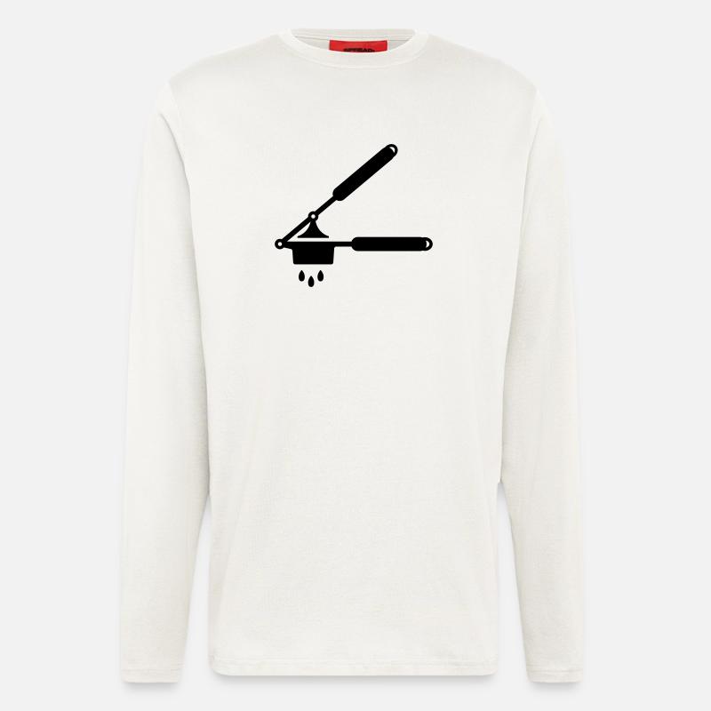 Knoblauch Presse oder Spätzle Presse - Langarmshirt - made by SPREAD  - OFF WHITE