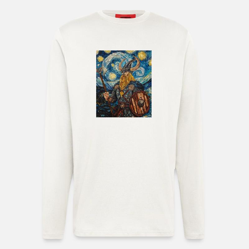 Wikinger Van Gogh Style - Langarmshirt - made by SPREAD  - OFF WHITE