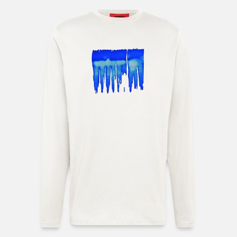 Abstrakt - Blauer Hintergrund - Langarmshirt - made by SPREAD  - OFF WHITE