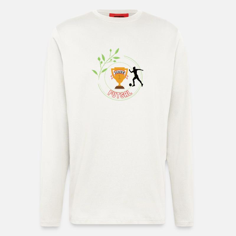 Futsal Siegerin Gewinner Turnier Meisterschaft - Langarmshirt - made by SPREAD - OFF WHITE