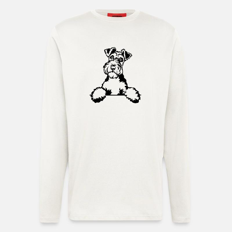 Foxterrier Kopf - Langarmshirt - made by SPREAD  - OFF WHITE