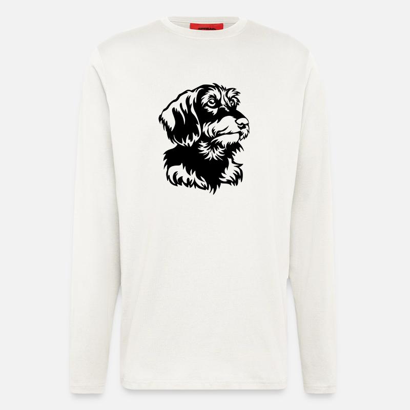 Dackel Kopf - Langarmshirt - made by SPREAD  - OFF WHITE