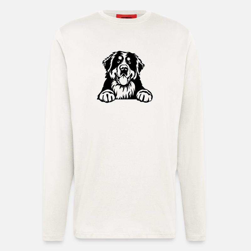 Berner Sennenhund Kopf - Langarmshirt - made by SPREAD  - OFF WHITE