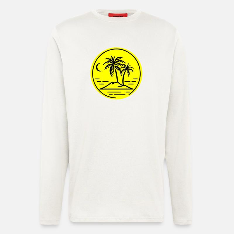 Palmen Insel Symbol Strand - Langarmshirt - made by SPREAD - OFF WHITE