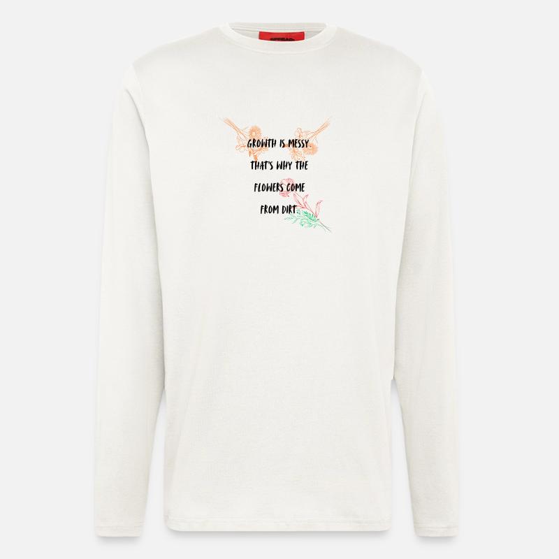 Wachstum Typografie Design - Langarmshirt - made by SPREAD - OFF WHITE