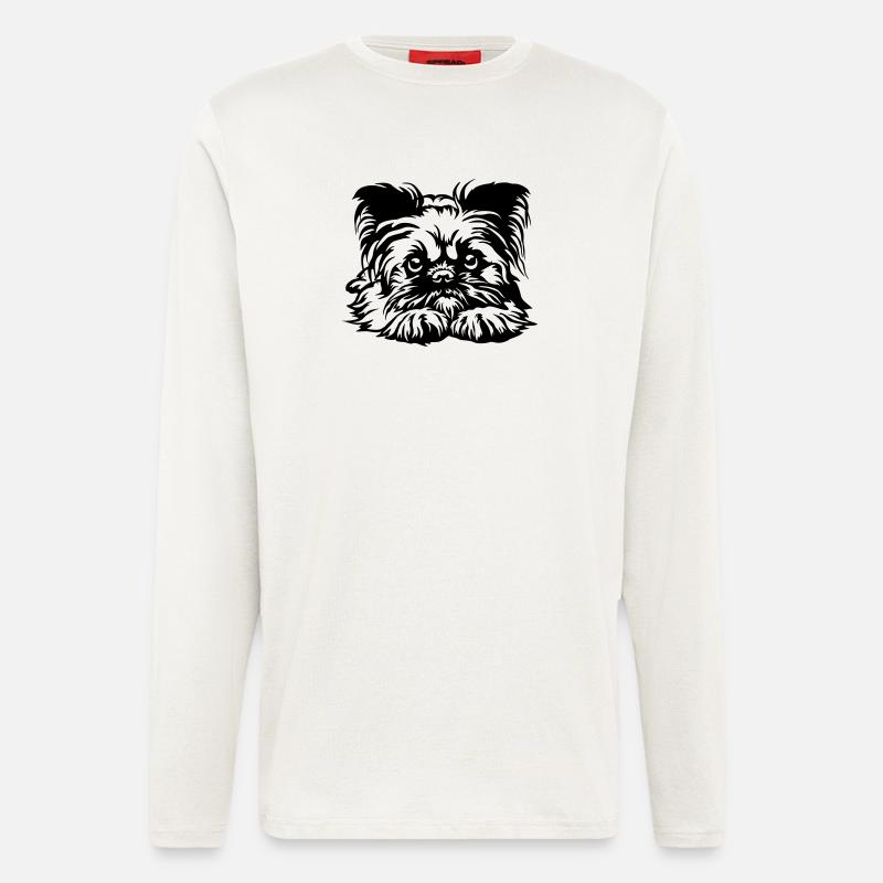 Brussels Griffon Head - Longsleeve - made by SPREAD  - OFF WHITE