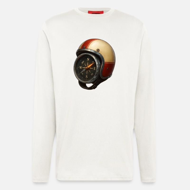 Helm_mit_Kompass - Langarmshirt - made by SPREAD  - OFF WHITE