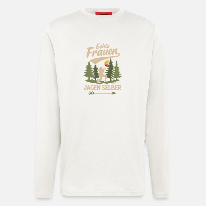 Jägerin Jagen Selber Jagd Jäger Jagdschein - Langarmshirt - made by SPREAD - OFF WHITE