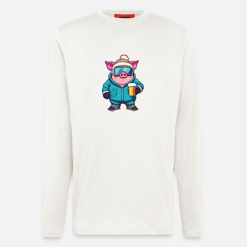 Sow Piglet Ski Goggles Skiing - Longsleeve - made by SPREAD  - OFF WHITE