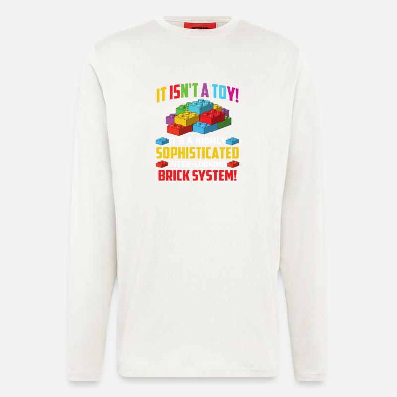 Sophisticated Interlocking Brick System Humor - Longsleeve - made by SPREAD  - OFF WHITE