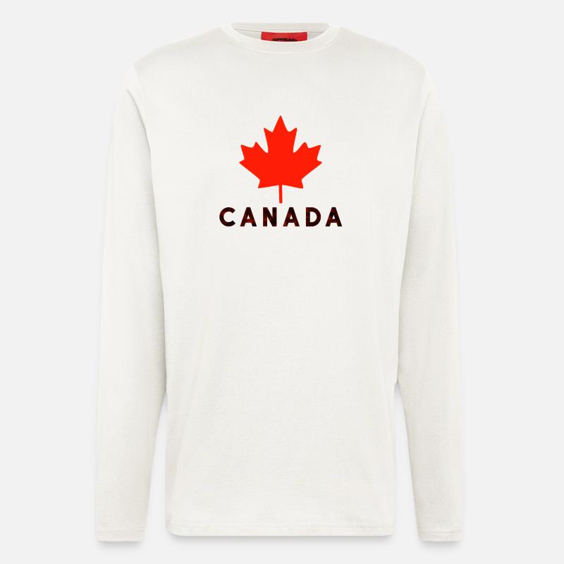 Red Maple Leaf Canada T-Shirt - Longsleeve - made by SPREAD  - OFF WHITE
