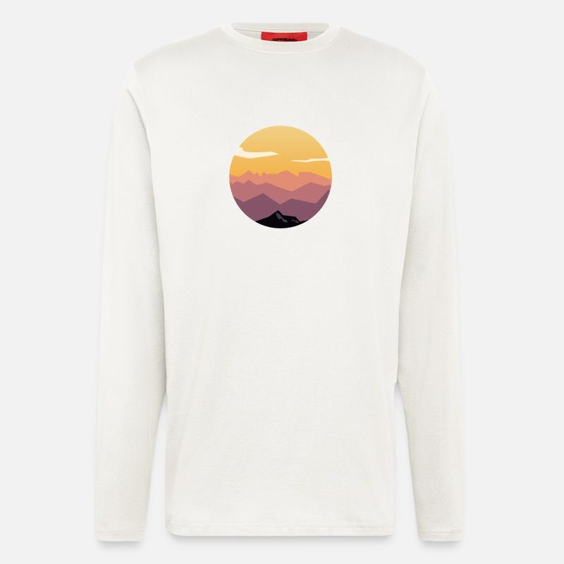 Circle Sunset Mountain Gradient - Langarmshirt - made by SPREAD  - OFF WHITE