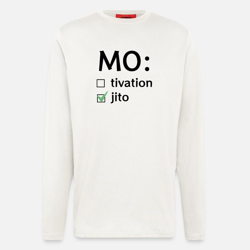 Motivation oder Mojito - Langarmshirt - made by SPREAD  - OFF WHITE