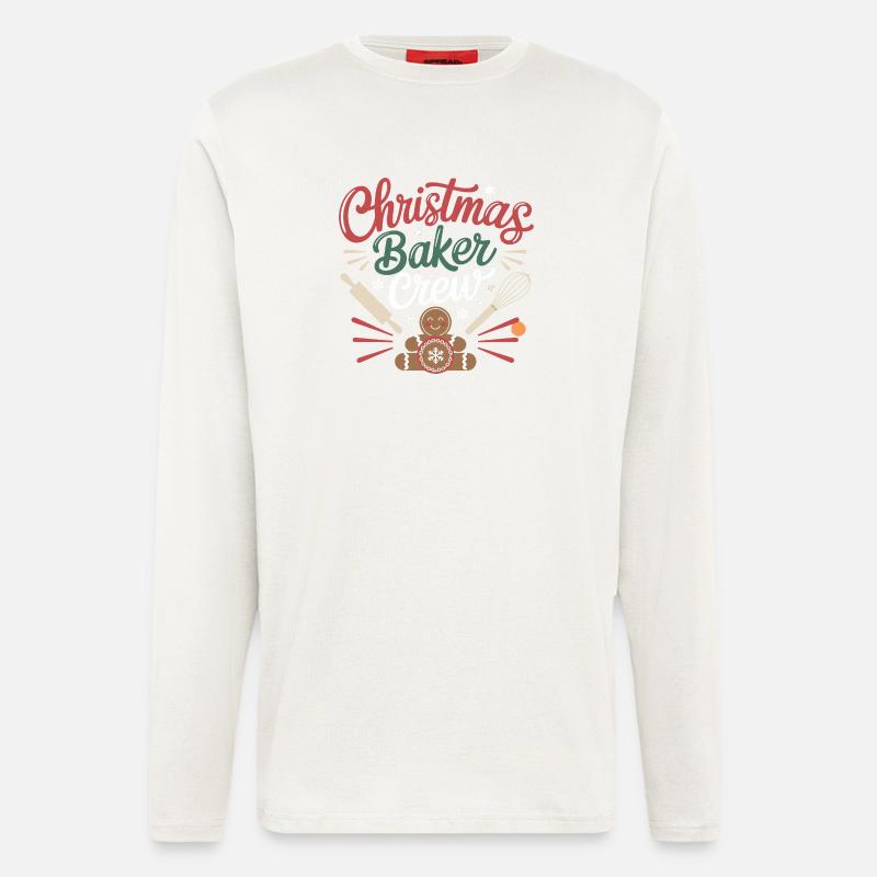  Christmas Baker Crew Weihnachtsbäcker Team - Langarmshirt - made by SPREAD  - OFF WHITE