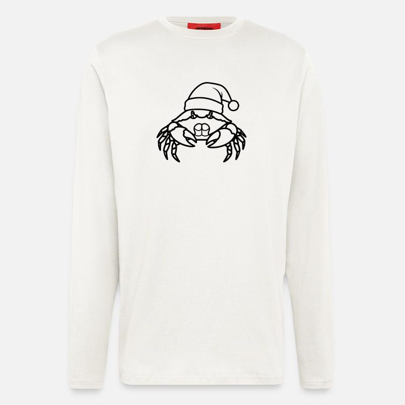 Weihnachtskrabbe Cartoon Illustration - Langarmshirt - made by SPREAD  - OFF WHITE