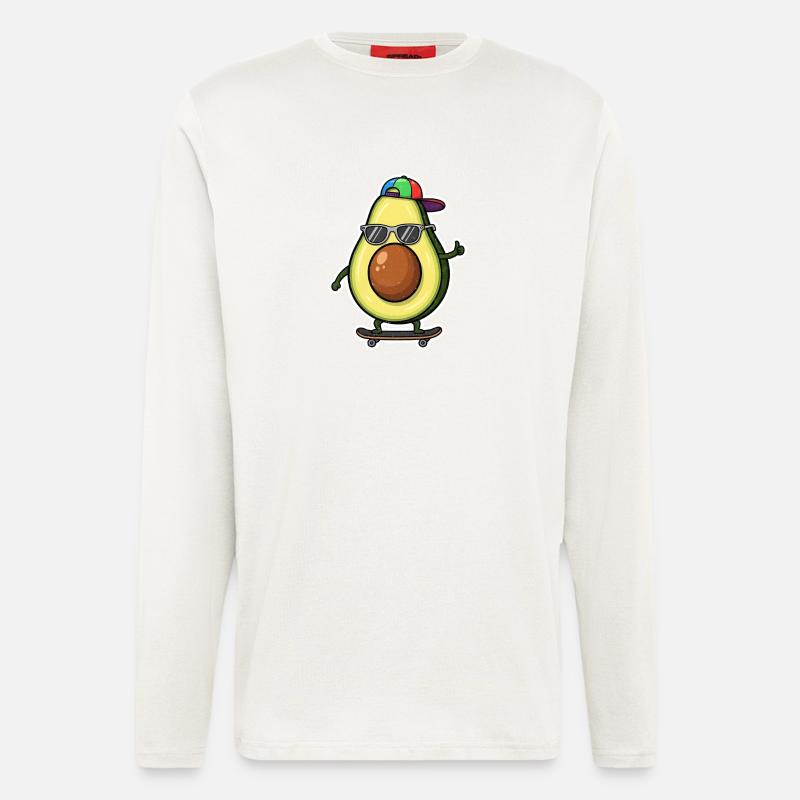Avocado Skateboard Vibe - Langarmshirt - made by SPREAD  - OFF WHITE
