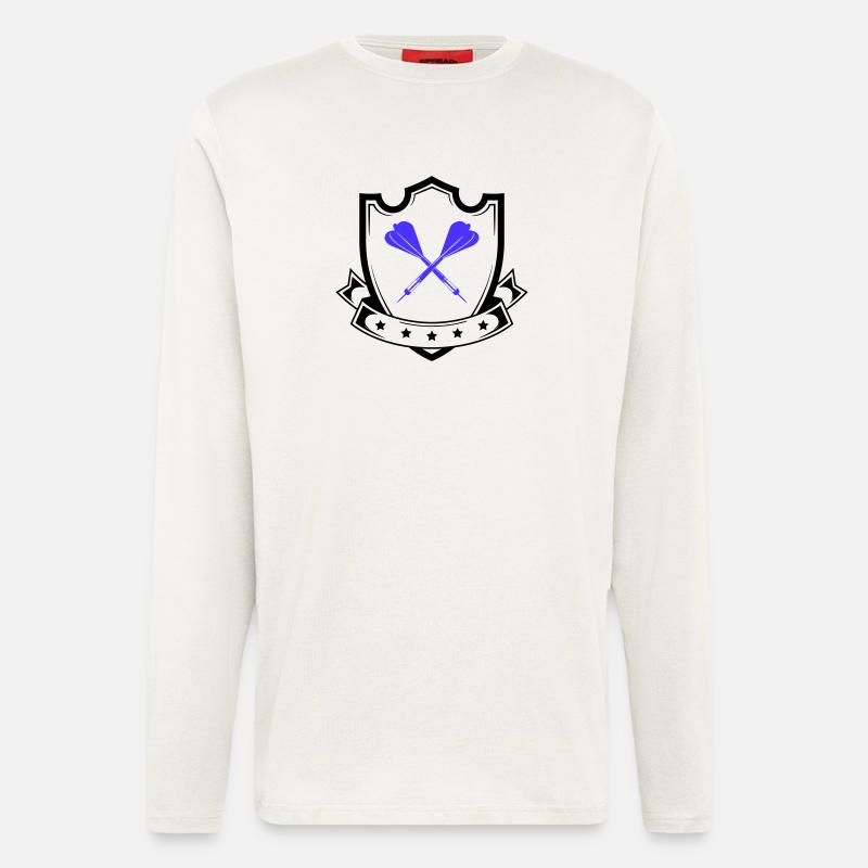 Blau Kreuzdarts Design - Langarmshirt - made by SPREAD  - OFF WHITE