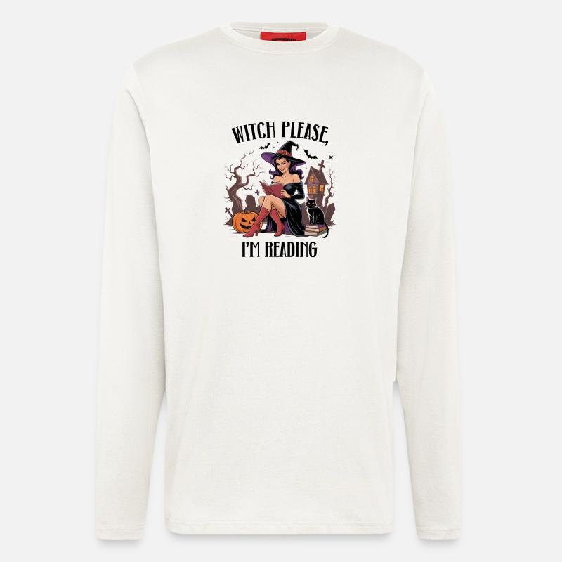 Hexenlesung in der Halloween-Nacht - Langarmshirt - made by SPREAD - OFF WHITE