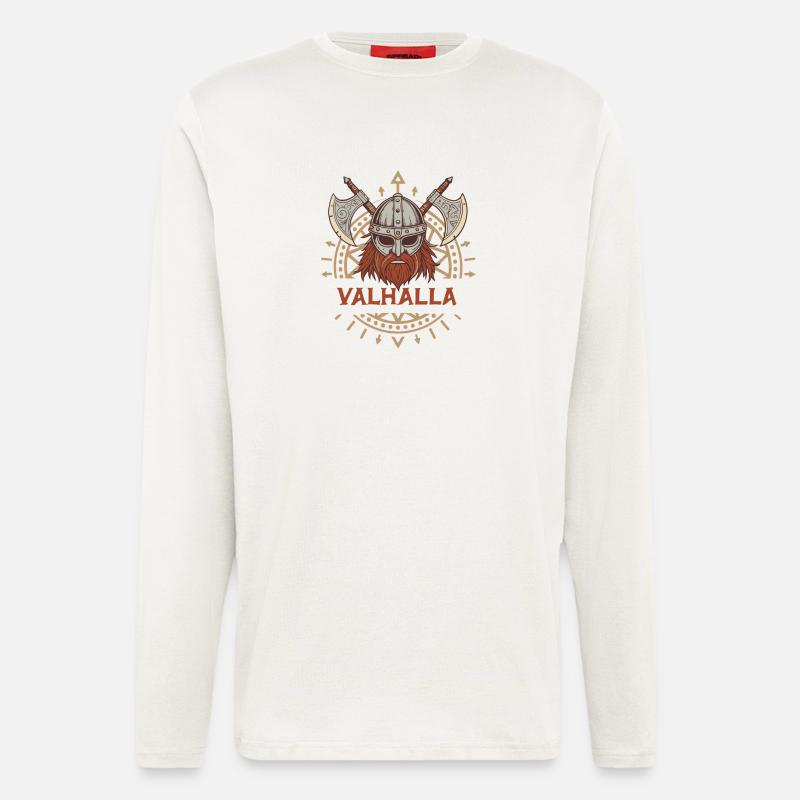 Valhalla Viking Axe & Beard - Longsleeve - made by SPREAD  - OFF WHITE