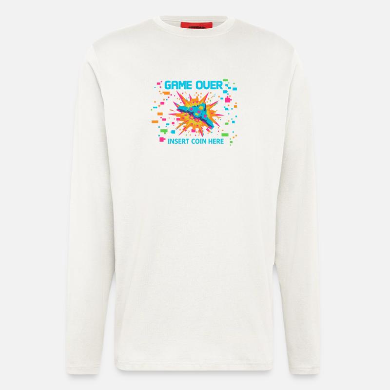 Game Over Neon Arcade Game - Langarmshirt - made by SPREAD  - OFF WHITE