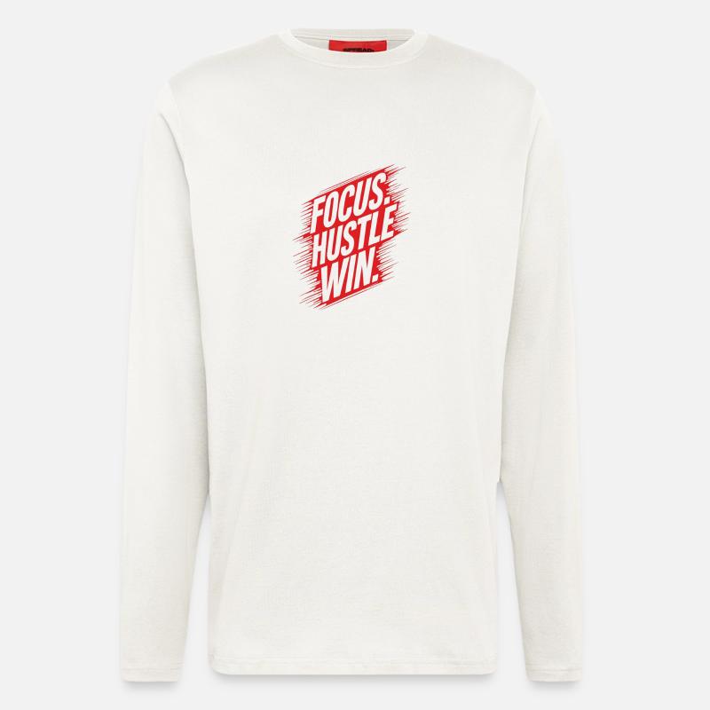 Fokus Hustle Win - Langarmshirt - made by SPREAD  - OFF WHITE