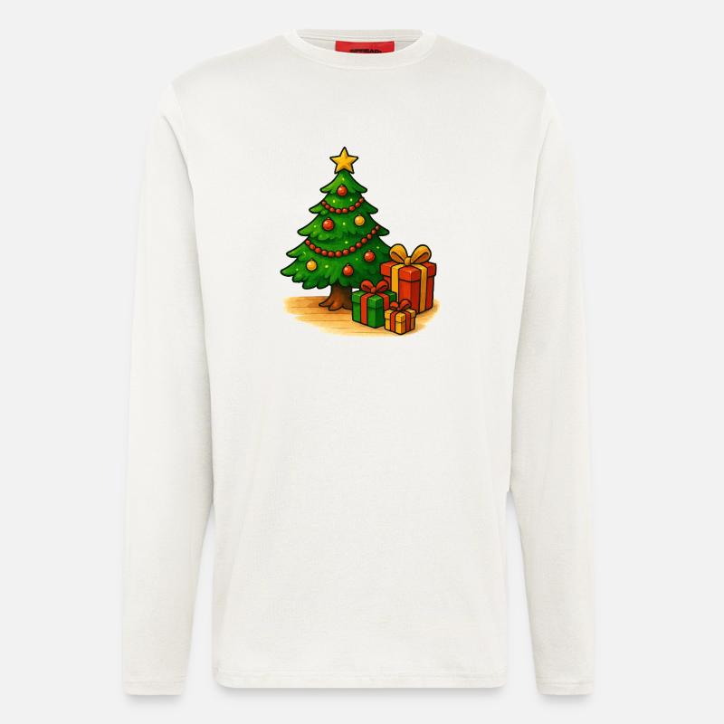 Christmas Tree with Gifts Pattern - Longsleeve - made by SPREAD  - OFF WHITE