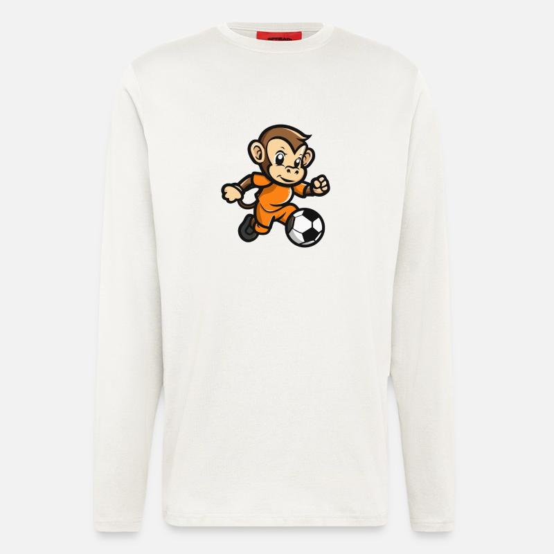 Monkey Comic Football - Longsleeve - made by SPREAD  - OFF WHITE