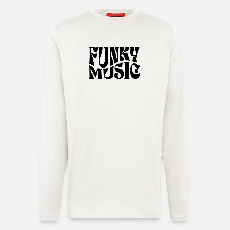 Funky Musik typografisches Design - Langarmshirt - made by SPREAD  - OFF WHITE