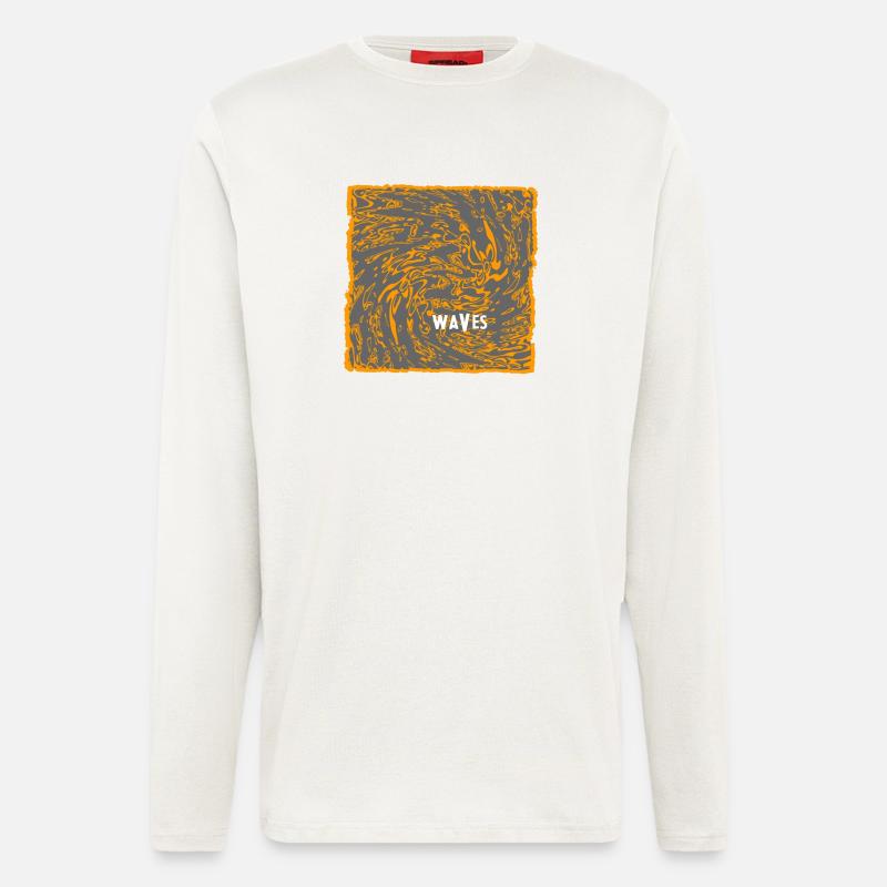 Orange Wave Pattern Art - Longsleeve - made by SPREAD  - OFF WHITE