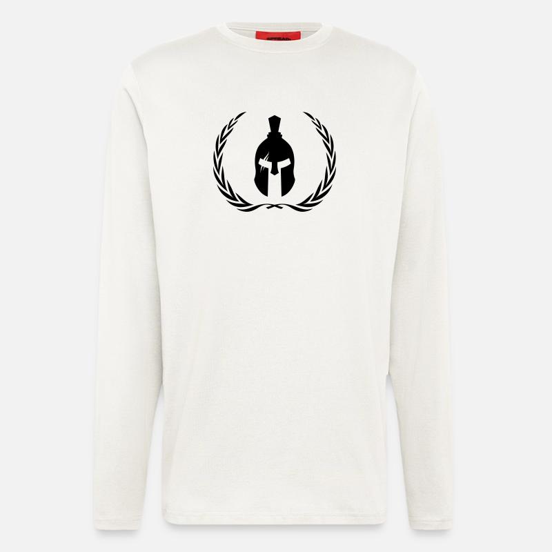 Spartaner Helm Gladiator Kranz - Langarmshirt - made by SPREAD  - OFF WHITE