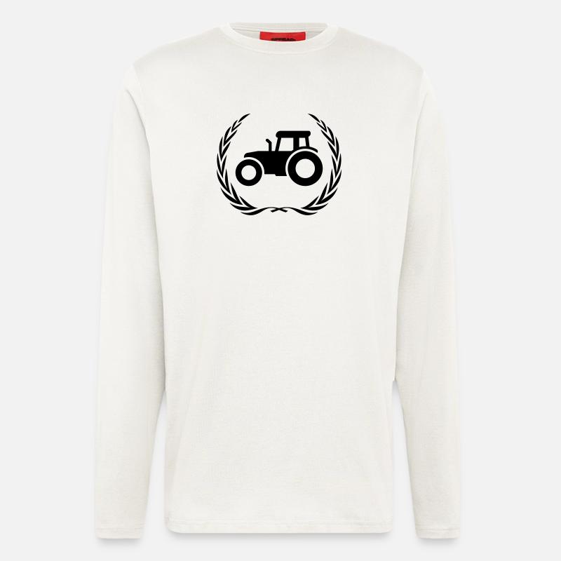 Traktor Symbol Farmer - Langarmshirt - made by SPREAD  - OFF WHITE