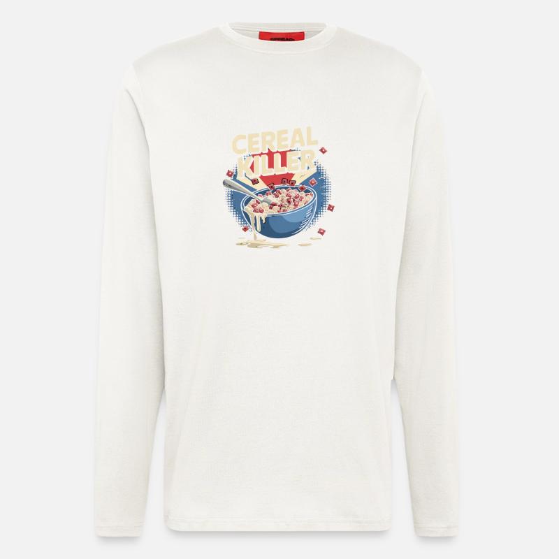Cereal Killer - Retro Frühstück - Langarmshirt - made by SPREAD  - OFF WHITE