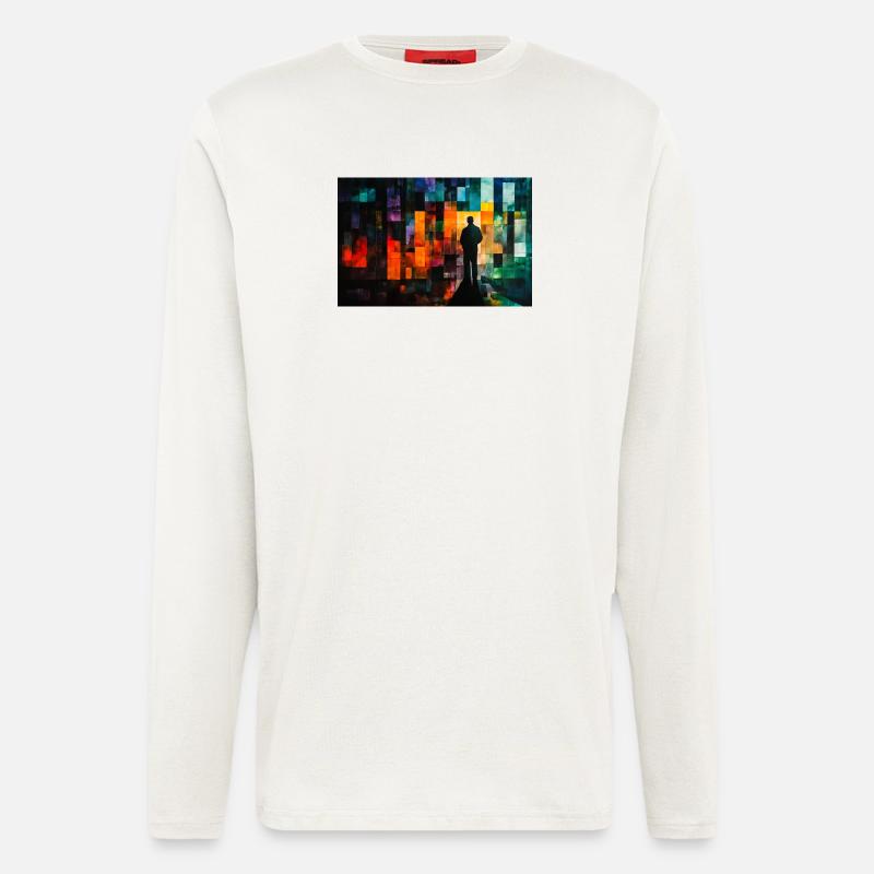 Farbmosaik Schattenpfad - Langarmshirt - made by SPREAD  - OFF WHITE