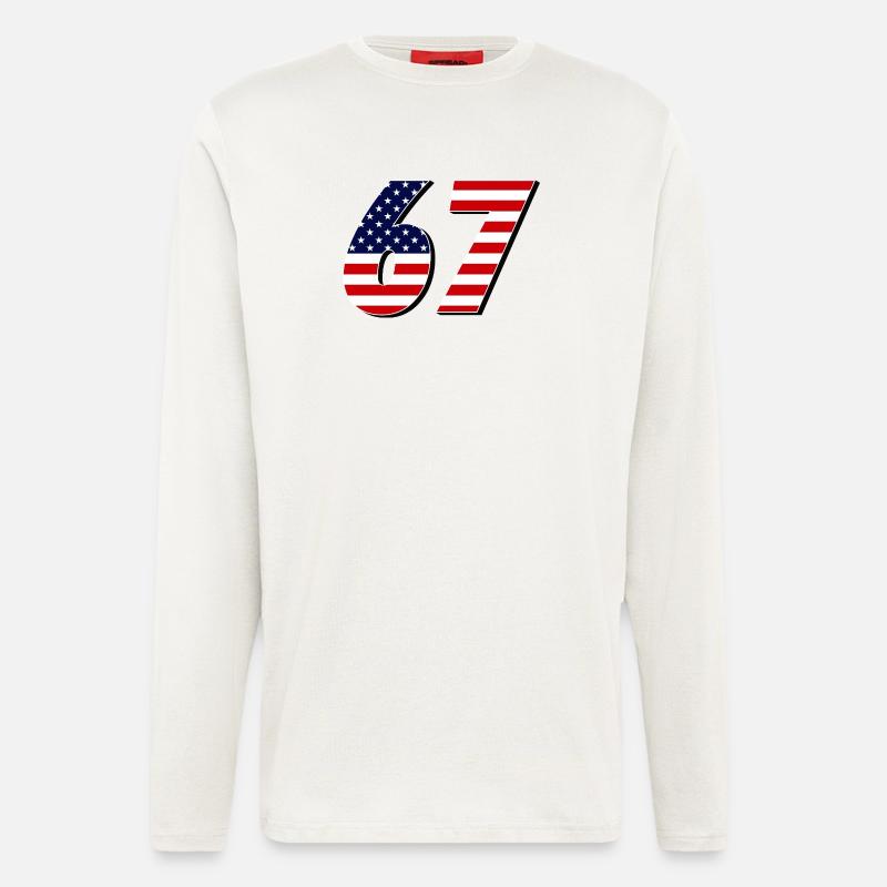 Siebenundsechzig, 67, 6, 7 - Langarmshirt - made by SPREAD  - OFF WHITE