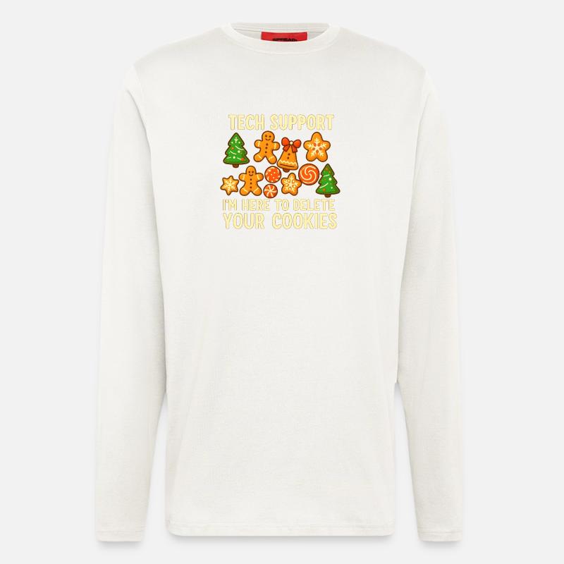 Support technique Cookie Noël Mème - Manches longues bio décontracté fabriqué en UE - OFF WHITE