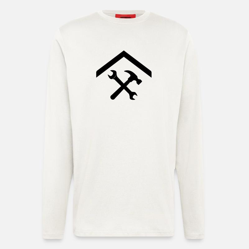 Artisan de concierge – Clé à marteau - Manches longues bio décontracté fabriqué en UE - OFF WHITE