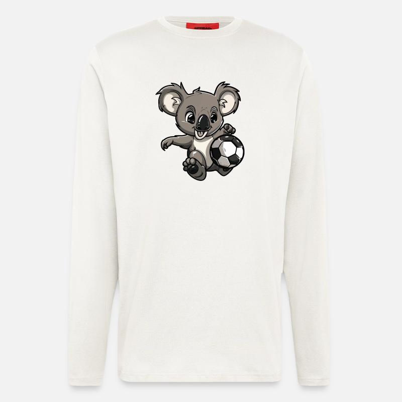 Koala Fußball Comic - Langarmshirt - made by SPREAD  - OFF WHITE