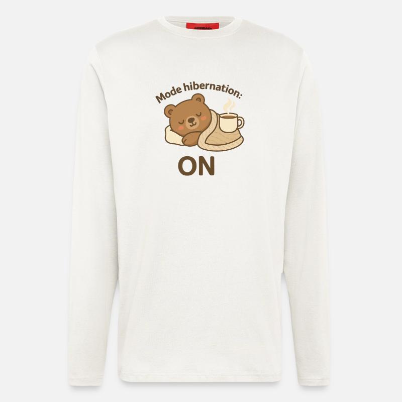 Hibernate Mode: ON – Cozy Winter Bear - Longsleeve - made by SPREAD  - OFF WHITE