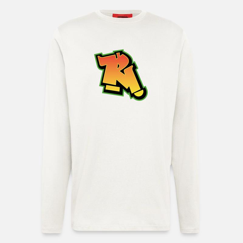 Graffiti-Schrift Wildstyle 01 Buchstabe 'R' - Langarmshirt - made by SPREAD  - OFF WHITE